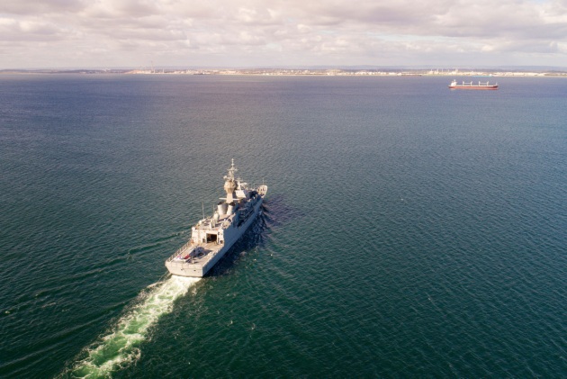 HMAS Stuart sails into Cockburn Sound, WA.
Defence