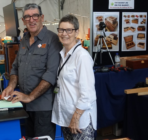 Col Hosie and Pam Corrigan, boxmakers and Gifkin dovetail jig manufacturers