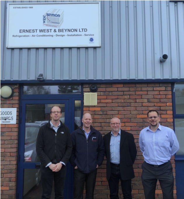 L-R - James Baker, David Vos of Ernest West & Beynon Ltd, Jeff Cannan, Dr Michael Riese of Cold Logic.
Credit: Cold Logic