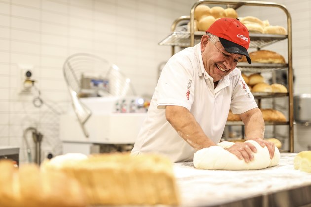 Coles baker Mauricio Luna. After two years of recipe and ingredient revisions, Coles has reduced the salt content in 46 of its Coles in-store bakery products by up to 25 per cent, or 76 tonnes a year.