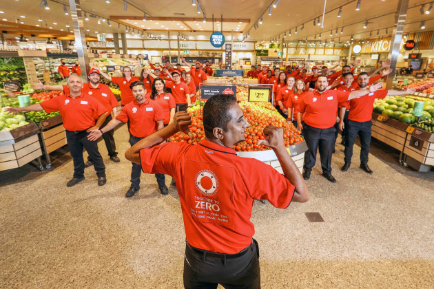 Coles team at the Moonee Ponds store. 
Coles Group has signed two renewable energy agreements ENGIE and Neoen as part of its commitment to 100 per cent renewable electricity by FY25.