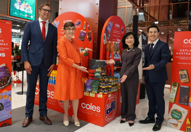 L-R: Will Mulholand, Coles GM Exports and Fresh Food Commercials, Dr Angela Macdonald PSM, Australian Ambassador to the Kingdom of Thailand, Supatra Chirathivat, executive VP, Office of Policy Management for Corporate Relations and CSR, Central Group, Thanawat Jirajariyavej, chief merchandising officer of Central Food Retail under Central Retail

An export deal between Coles and Thai retailer, Central Food Retail (CFR), will provide Australian producers with an expanded footprint into Asia, as more than 200 Coles Own Brand products will be distributed through the Thai chain.