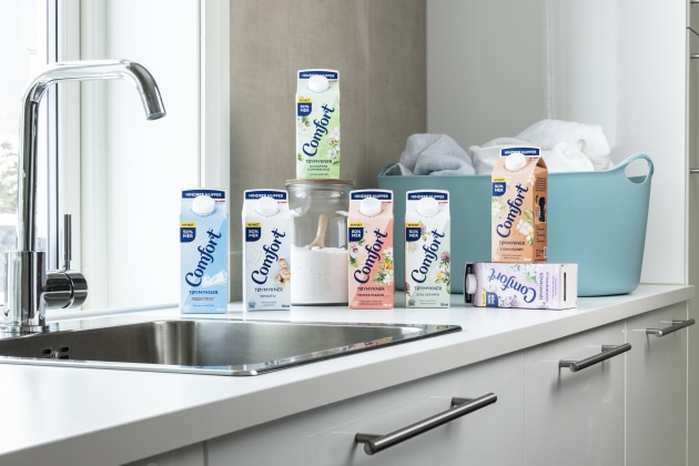 Elopak's new line of D-PAK cartons that combine post-consumer recycled polyethylene with bio-circular polymers.