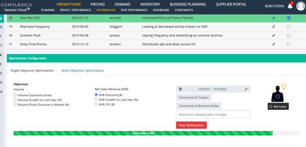 Complexica's Decision Cloud software.
