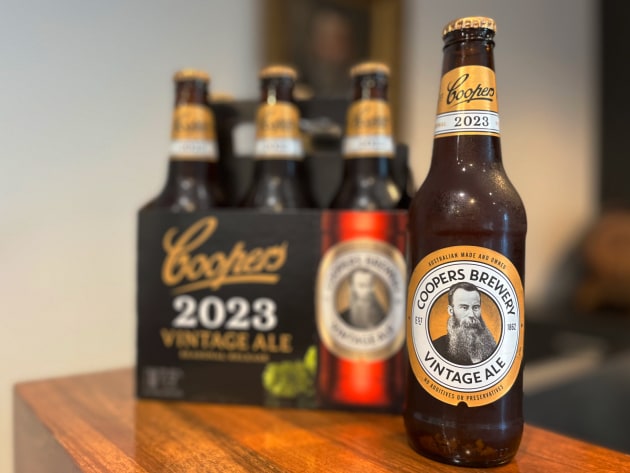 Coopers Brewery has updated its Vintage Ale packaging to reflect the brewery&rsquo;s new brand design ahead of the seasonal ale&rsquo;s 2023 release. Image: Coopers