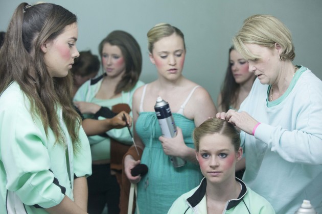 &copy; Lyndal Irons. The grooming routine for 15‐16 year old teams where all 8 girls are made up simultaneously and the lipstick always goes on at the last possible moment.