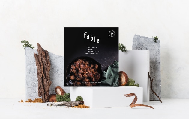 Launched in December 2019, Fable announced an AU$6.5 million seed funding round in August 2021 and brought its meaty mushroom burger patty to market in partnership with Grill&rsquo;d. Image: Daniel Hine