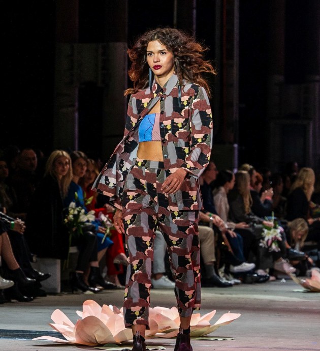Ngali on the Indigenous Fashion Projects runway at AAFW 21 - photo by Liana Hardy Photography