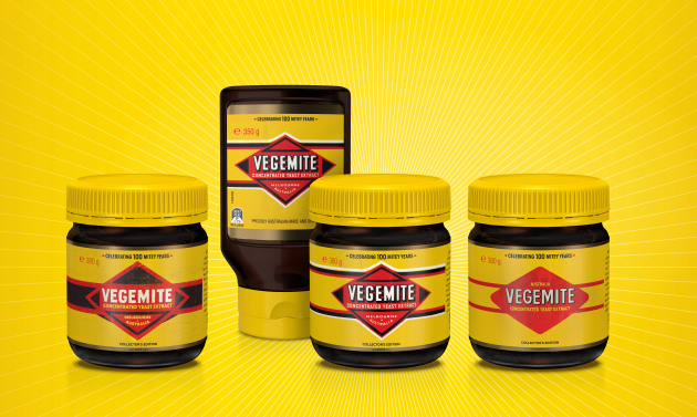 Vegemite's limited-edition 100th anniversary range. Image: Bega