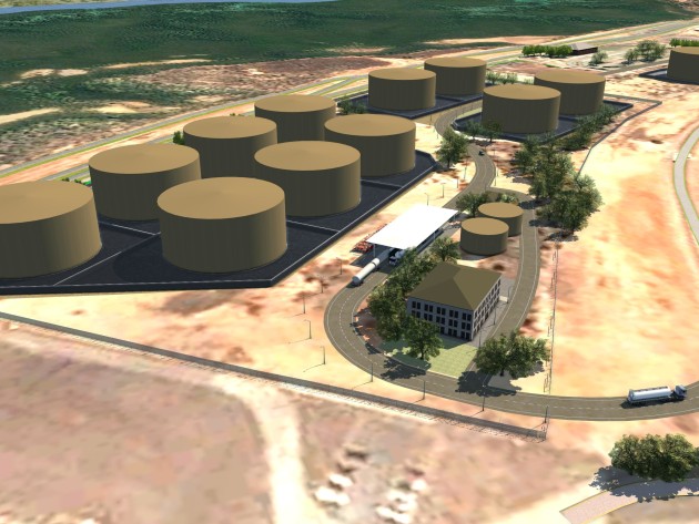 A digital illustration of what Crowley&rsquo;s fuel facility will look like once completed. (Crowley)