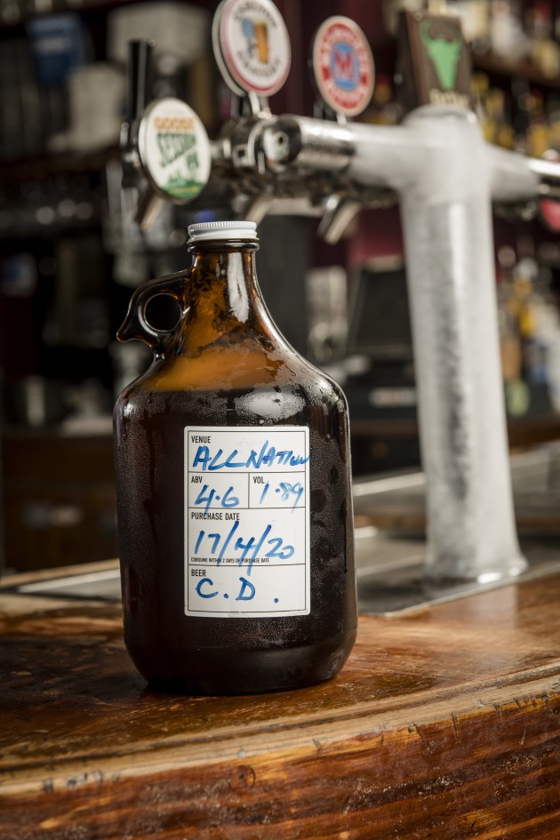 The growler takeaway bottle.