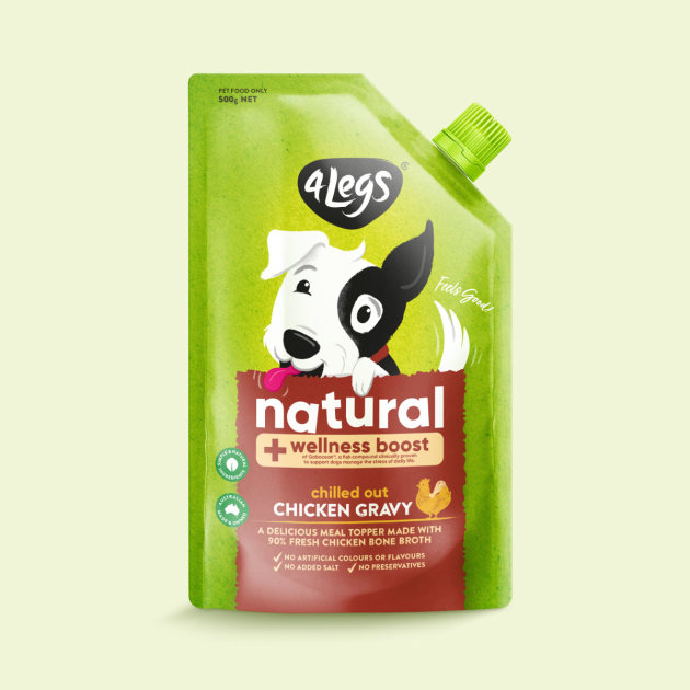 Refreshed packaging design for 4Legs has achieved improved shelf stand-out thanks to Davidson Branding