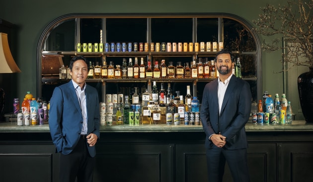 Suntory Beverage & Food Oceania CEO, Dai Minato, and Suntory Global Spirits Oceania managing director, Ashish Gandham.