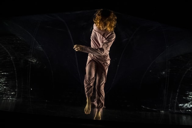 James O'Hara perform in Dancenorth's 'Red'. Photo by Gregory Lorenzutti.