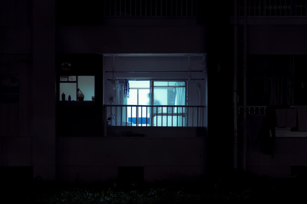 Morino Danchi. I shot the series at night time, the time of the dreams. I wanted to evoke this with the iconic look of a windows illuminated from the inside only hinting at the existence of people. &copy; Cody Ellingham.