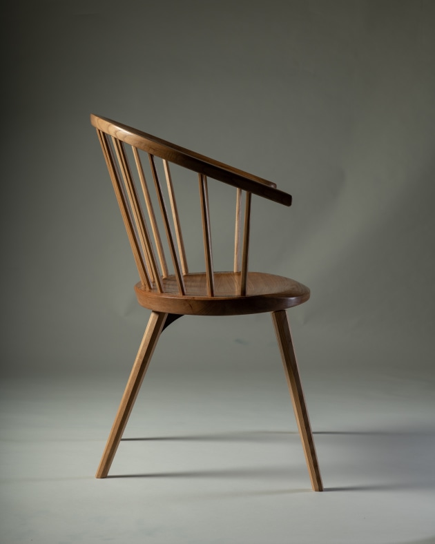 Dave McFall, Almost Love chair, NZ grown elm, American white oak