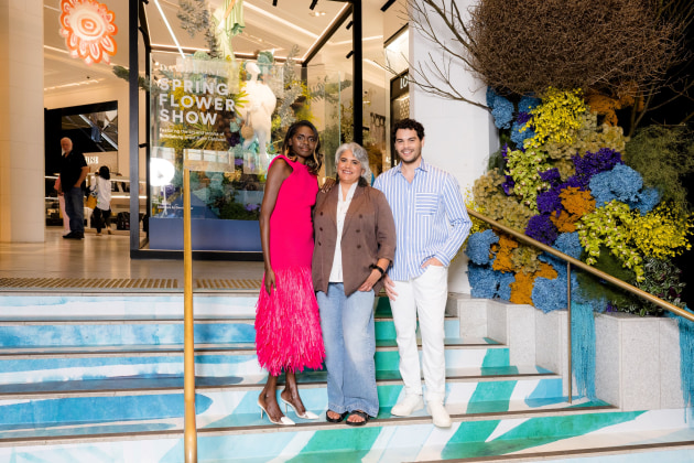 L-R: Friend of David Jones Magnolia Maymuru, Kylie Caldwell, and friend of David Jones Nathan Mcguire.
