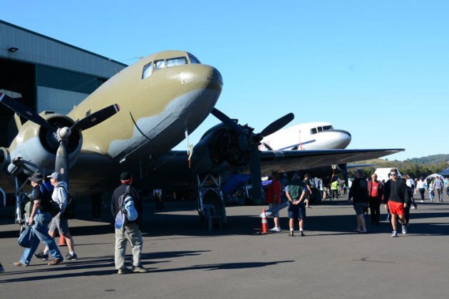 HARS had three DC3s on display, which later proved to be excellent shade for the crowd. (Steve Hitchen)