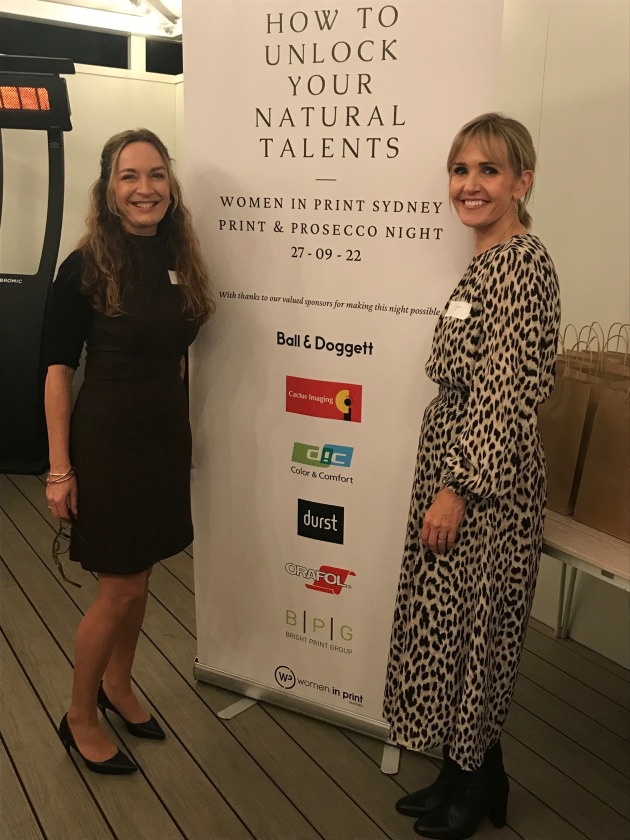 Women in Print NSW patron Debbie Burgess with Dic's Fiona O' Dea Image: PKN