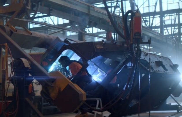 A still from the 'Workforce behind the Defence Force Campaign' video depicting construction of a Thales Australia Bushmaster PMV. Credit: Defence