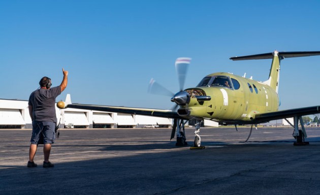 The 1300-shp GE Aviation Catalyst engine is run in a Denali airframe for the first time. (Textron Aviation)