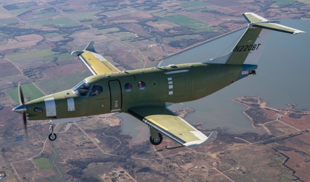 Textron Aviation's Beechcraft Denali prototype during the first flight. (Textron Aviation)