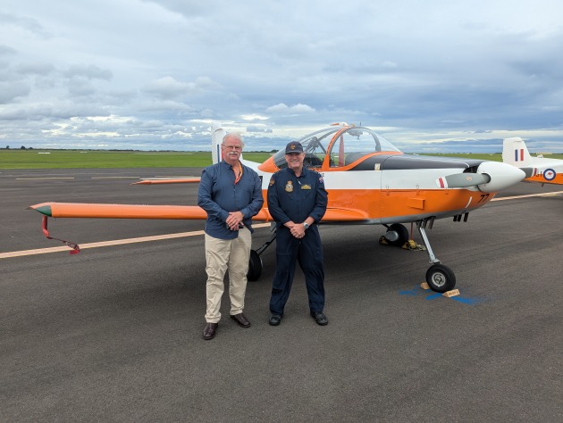 Derek Fox and WGCDR Richard Brougham at the RAAF CT-4A training aircraft farewell event. 

Credit: Grant McHerron
