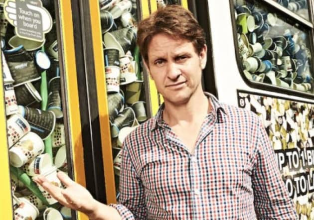 Craig Reucassel fights a war on coffee cups. 

Image source: www.abc.net.au
