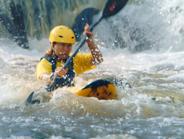 Kayaker Dita Pahl competes in the Australian wildwater team an is featuring in Solo ads to mark its 50th birthday.