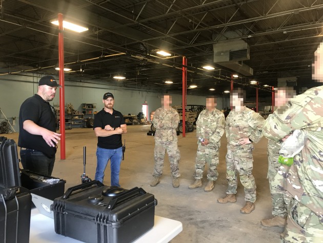 Company representatives running a demo for the USAF.
DroneShield