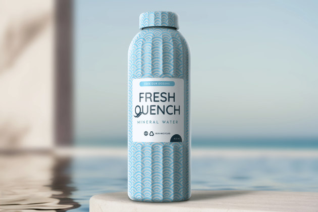 Bottle Collective's dry molded fibre ribbed bottle water
