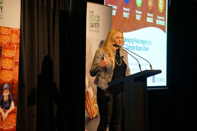 McCormick & Co director of Global Quality Systems and Food Safety, Jill Hoffman at this week&rsquo;s APAC Food Safety Conference.