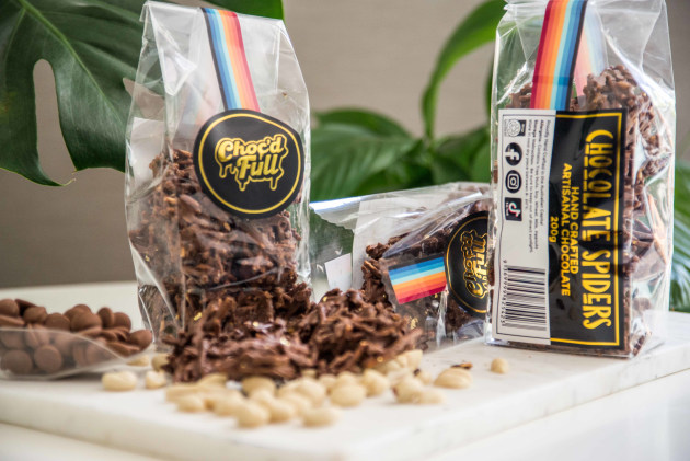 Chocolate Spiders in the original BOPP packaging that was ultimately replaced.