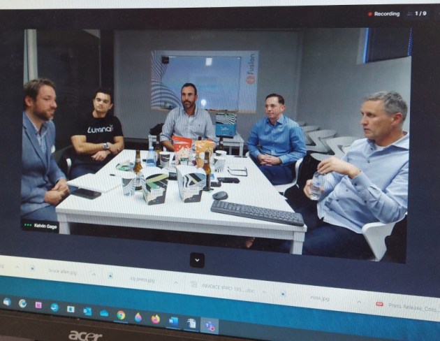 Live to the world at Dscoop (l-r), Will Currie, Matt Ellis, Benn Murphy, Andrew Price and Kelvin Gage