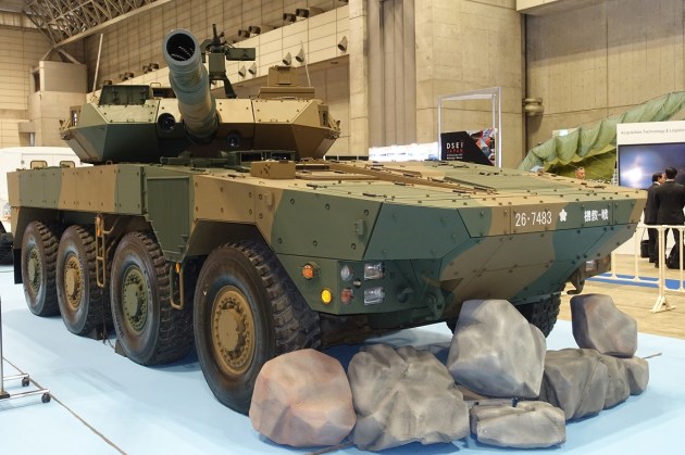 A Type 16 Combat Mobility Vehicle on show at DSEI Japan.
Nigel Pittaway