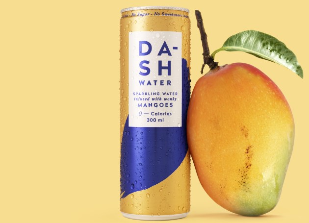 Dash Water consists of three ingredients: Australian spring water, bubbles, and &lsquo;wonky fruit&rsquo; from Aussie farms. Image: Dash Water