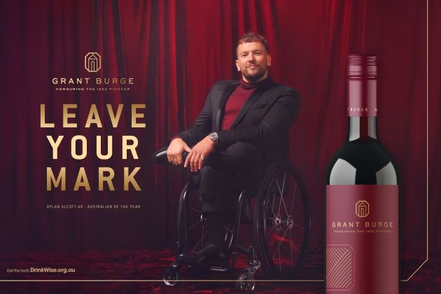 The Leave Your Mark campaign, featuring Dylan Alcott. 
Image: Accolade Wines