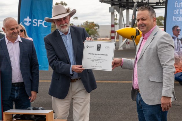 Frank Peronace - President SFC with Russell Webb - Mayor of Tamworth and Joseph Pilo - CEO SFC