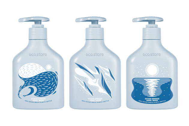 PIDA 2020 Sustainable Packaging Design Special Award finalist: ecostore Ltd for New Zealand&rsquo;s first 100% Ocean Waste Plastic (OWP) limited edition hand wash container.