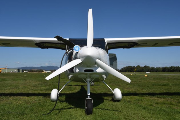 Pipistrel designed and built their own propeller to suit the 60-kW Emrax motor. (Steve Hitchen)