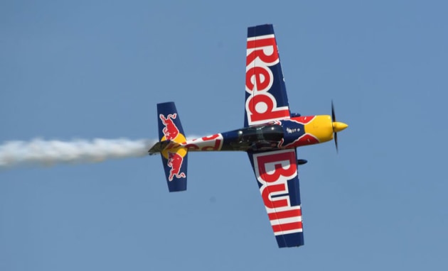 Practice makes perfect, apparently, as Emma throws the Extra 300L into a high-side knife-edge pass. (Steve Hitchen)