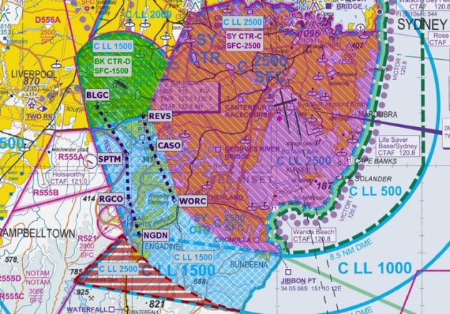 The proposed Bankstown south-east VFR corridor. (CASA/Airservices Australia)