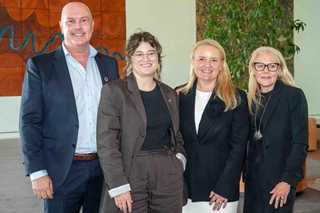 Rebuilding sovereign capability: (l-r) Epson Australia's Craig Heckenberg, AFC's Samantha Delgos and Marianne Perkovic, and Epson's Priscilla Dickason
