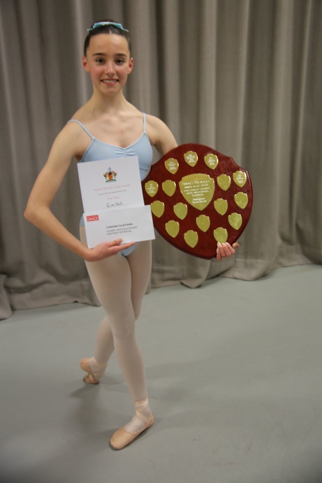 Erin Holt, winner of the Audrey Nicholls Award for the Most Potential.