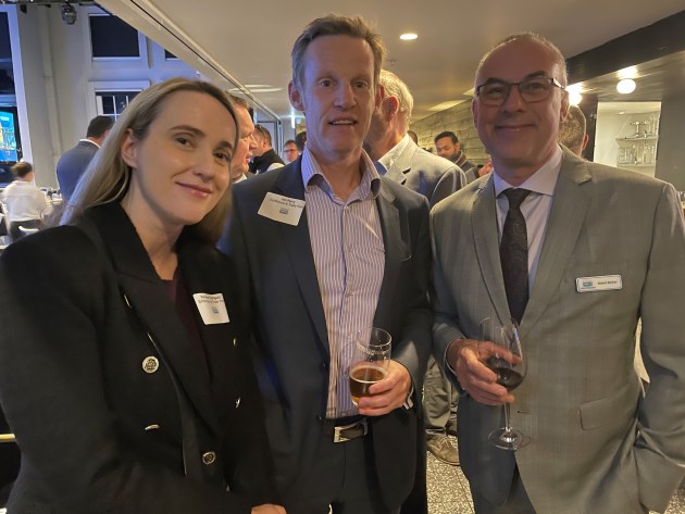 Karolina Rodriguez and Jon Perry from Exhibitions & Trade Fairs, with APPMA Board director Rob Becher of Inox.