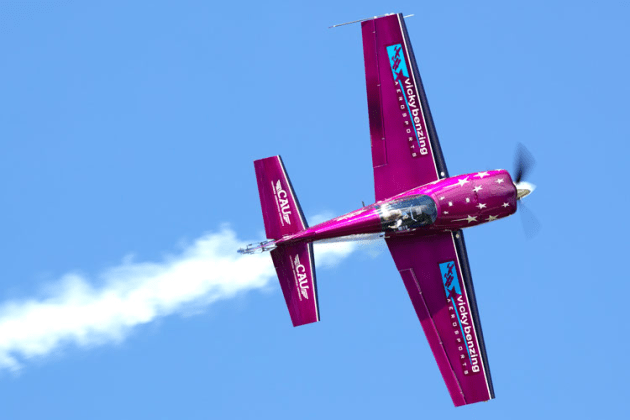 California girl Vicky Benzing in her Extra 300. (Phil Hosking)