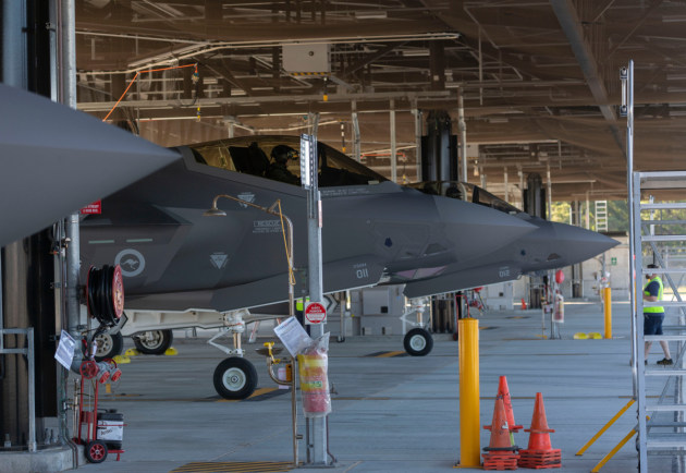 F-35s in the hangers at RAAF Williamtown.
Defence