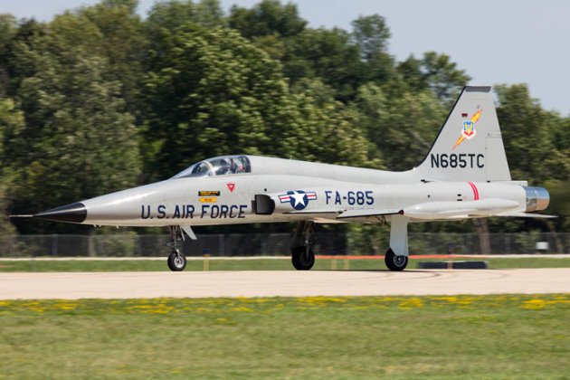 A priivately-owned Northrop F-5A Freedom Fighter, a development of the T-38 Talon trainer. (Phil Hosking)