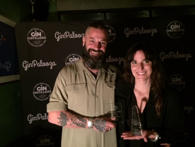 Ester winners Felix and Corinne Clark at the 2020 Australian Gin Awards
