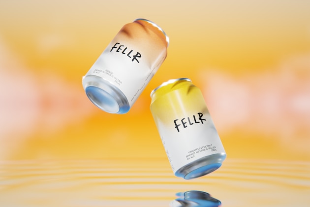 Fellr's new hard seltzer flavours, Pineapple & Coconut, and Mango. 
Image: Fellr